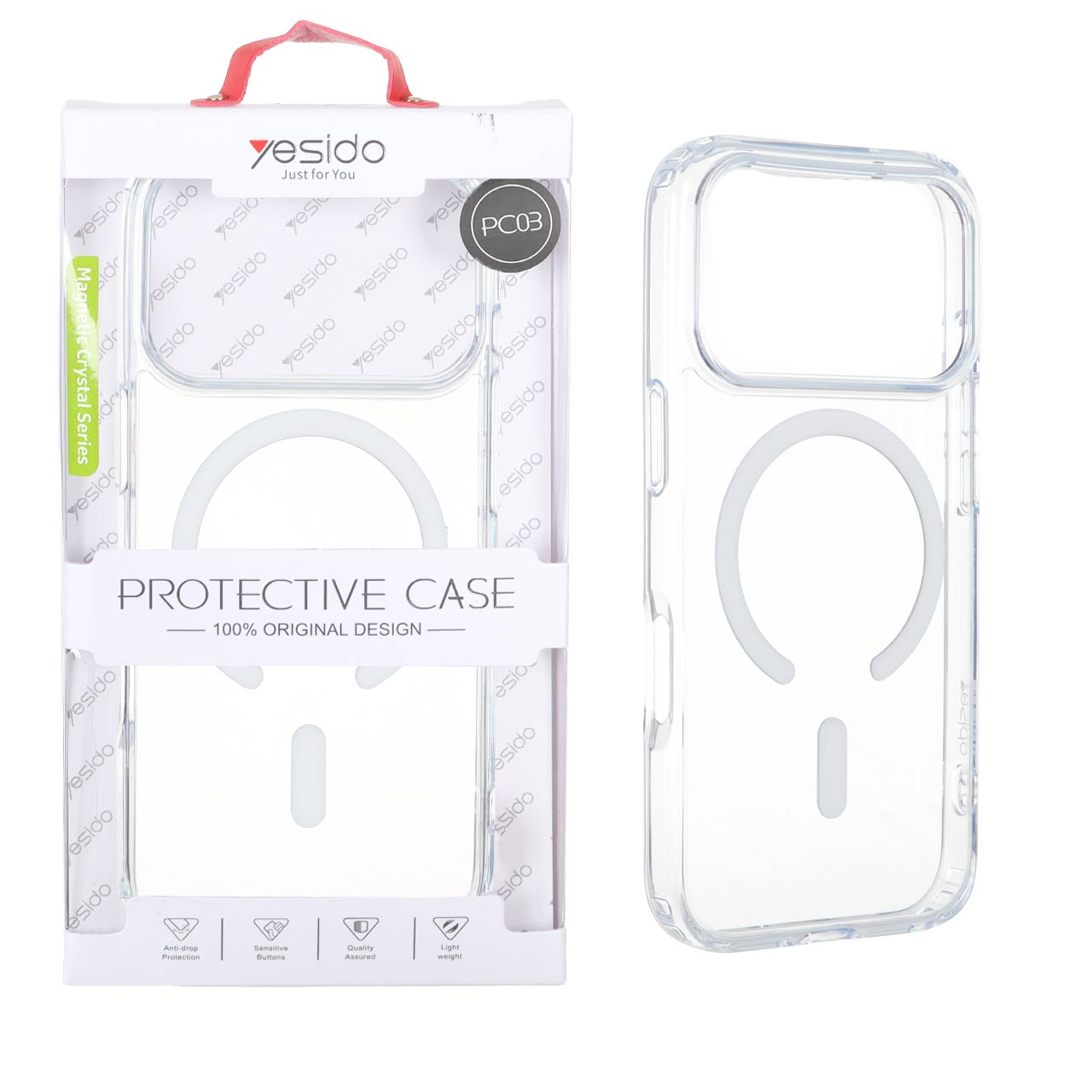 قاب اورجینال Yesido PC03 شفاف MagSafe مدل Apple iPhone 17 Pro (پک دار)